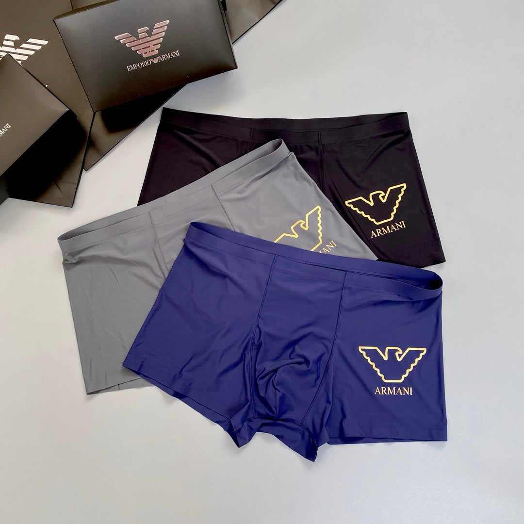 Emporio Armani Milk-Silk Men's Boxer Briefs - 3-Piece Box - Sizes L-XXXL