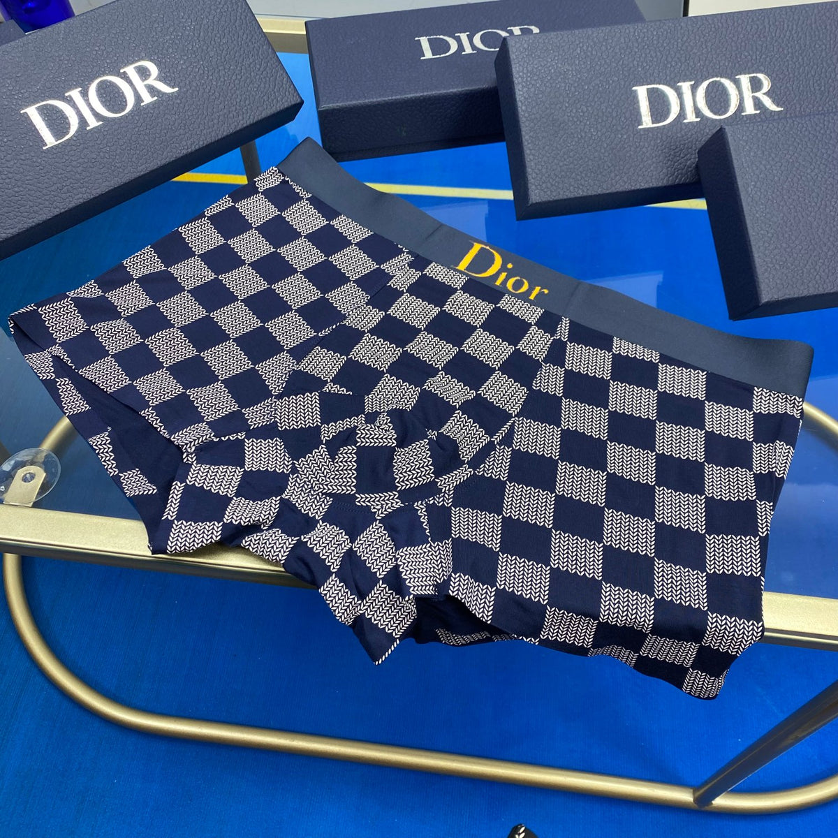 Dior Contrast Waistbands Men's Boxer Briefs - 3-Piece Box