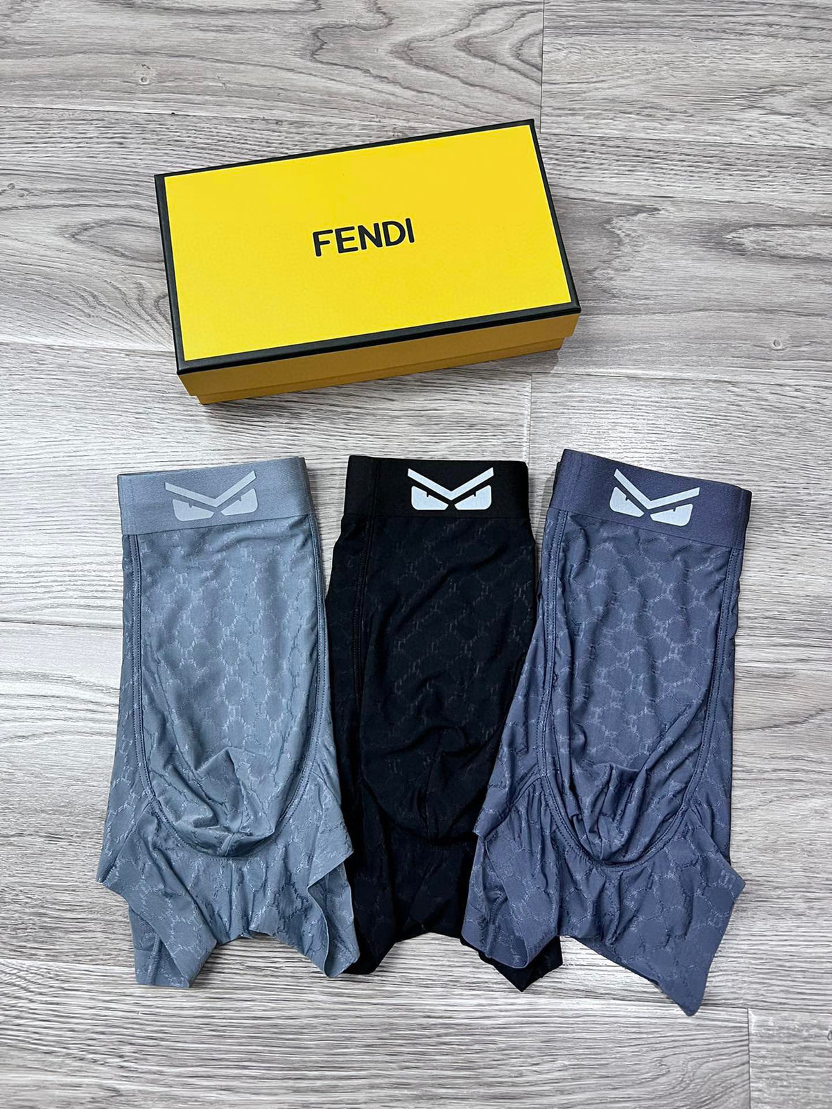 Fendi Graphic Emblem Details Men's Boxer Briefs - 3-Piece Box
