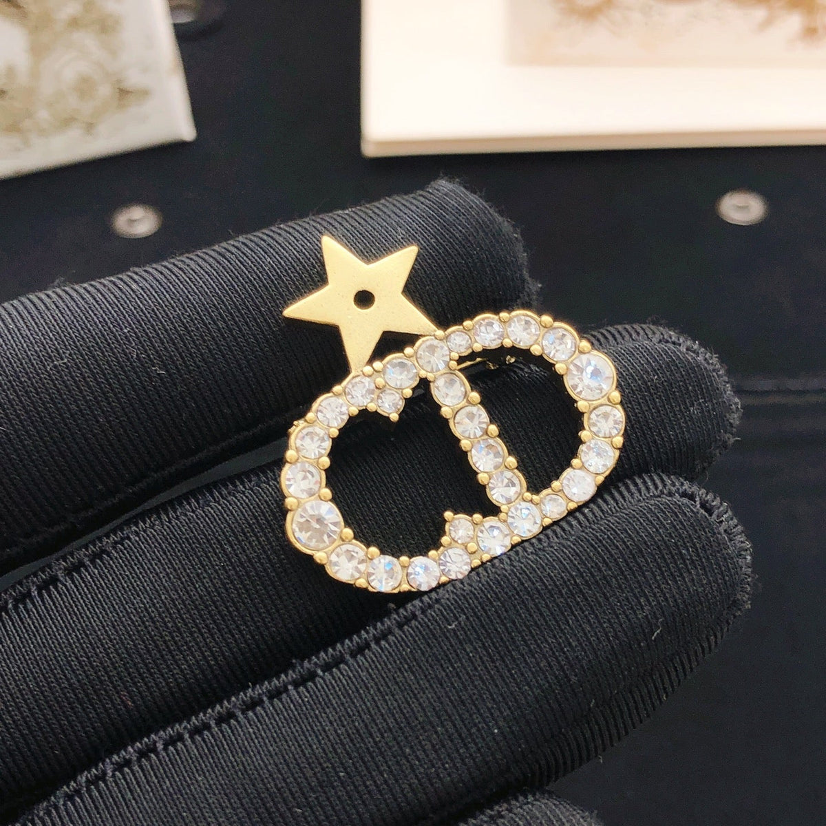 Martin Graham brooch in polished metal-tone – side detail