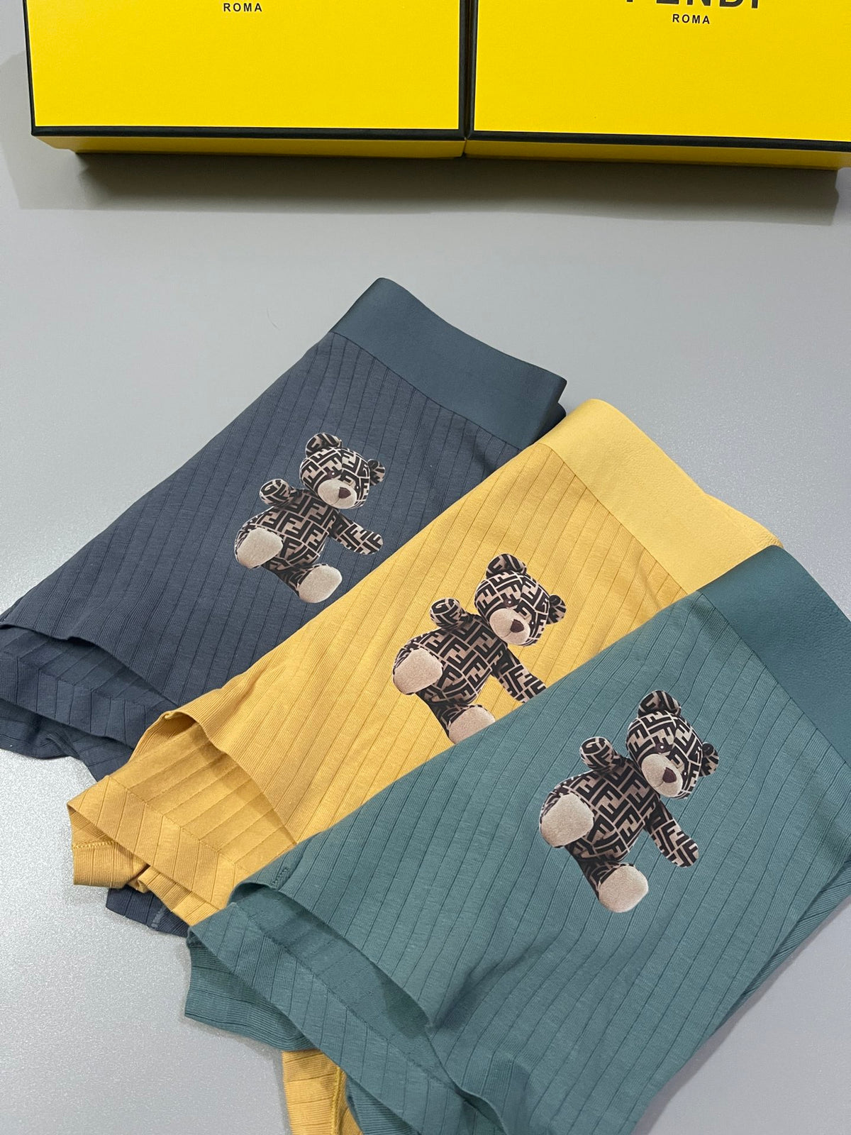 Fendi Teddy-Bear Graphics Men's Boxer Briefs - 3-Piece Box