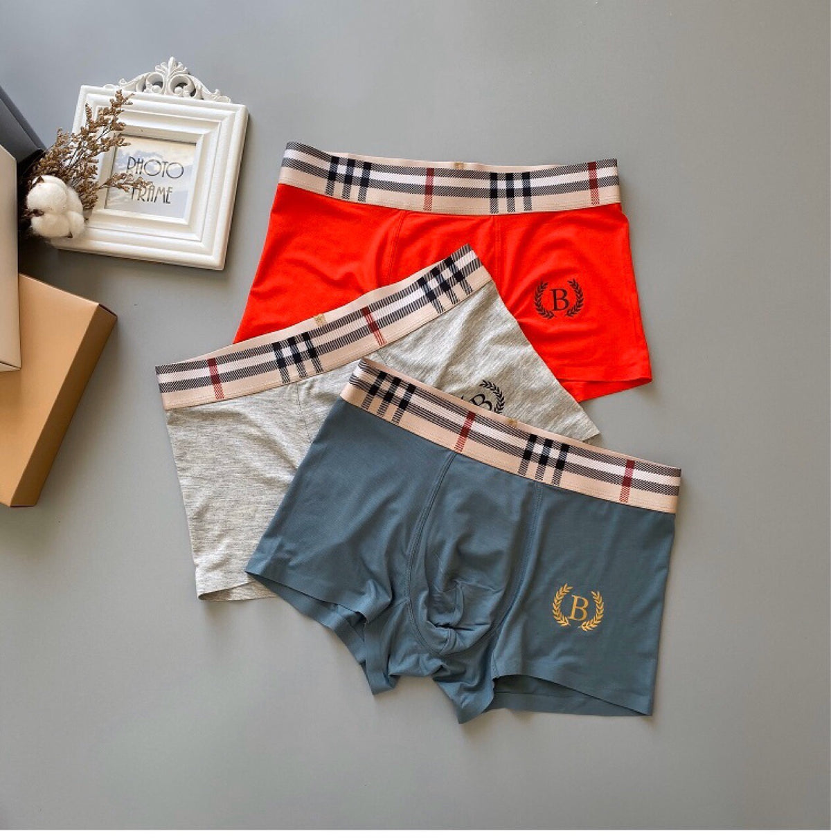 Burberry Modal-Blend Logo Detail Men's Boxer Briefs - 3-Piece Box