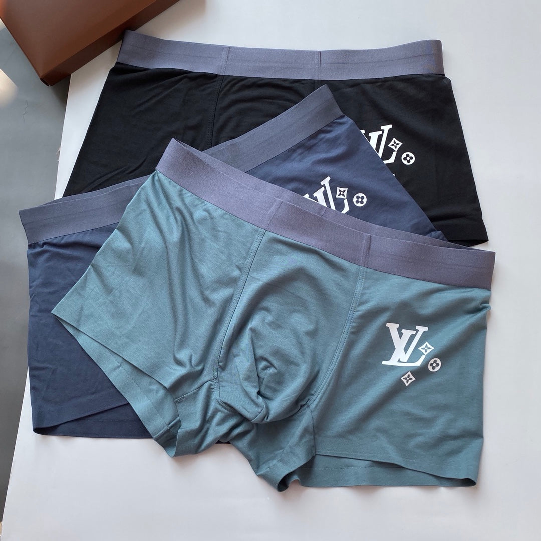 Louis Vuitton Small Emblem Details Men's Boxer Briefs - 3-Piece Box