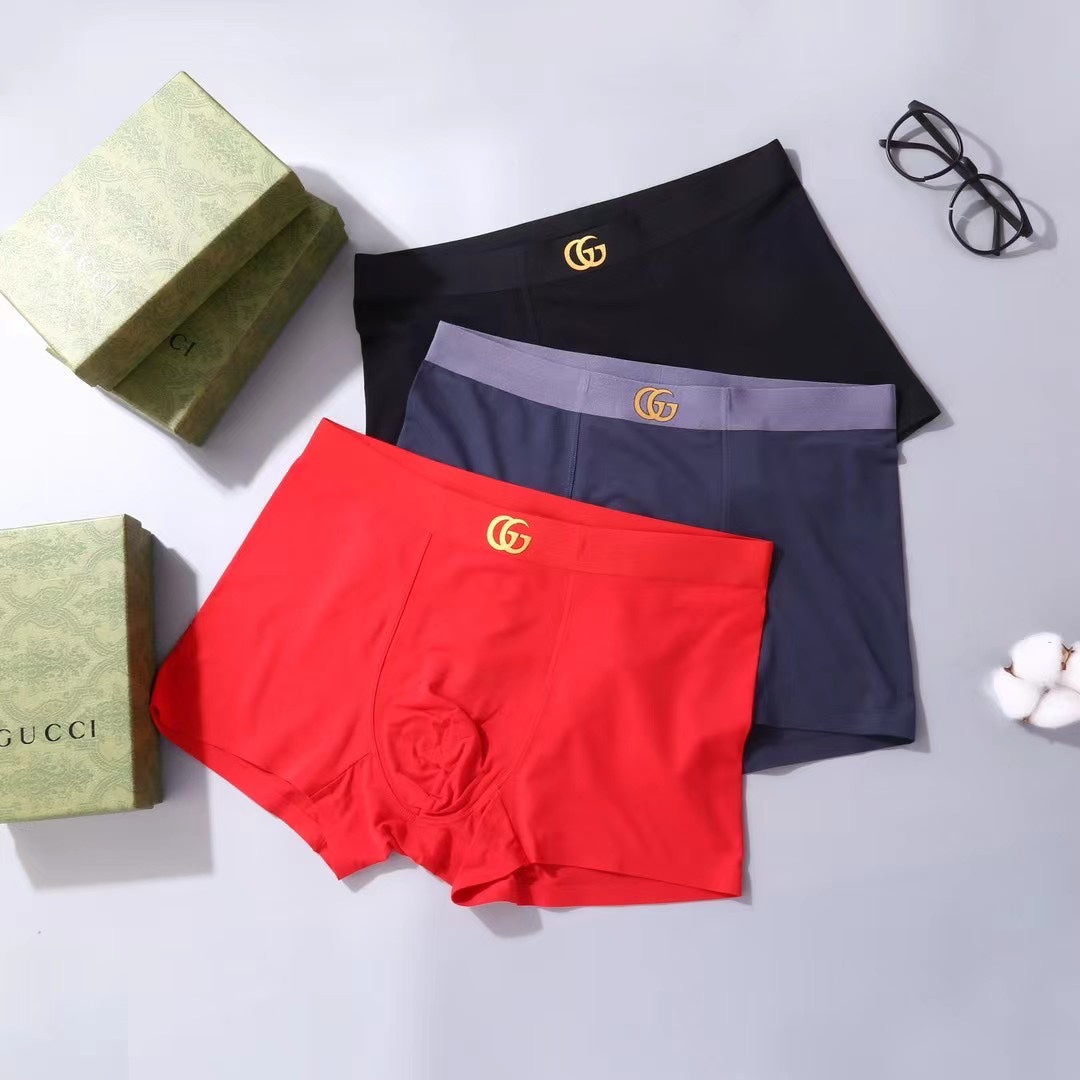 Gucci Tonal Emblem Details Men's Boxer Briefs - 3-Piece Box