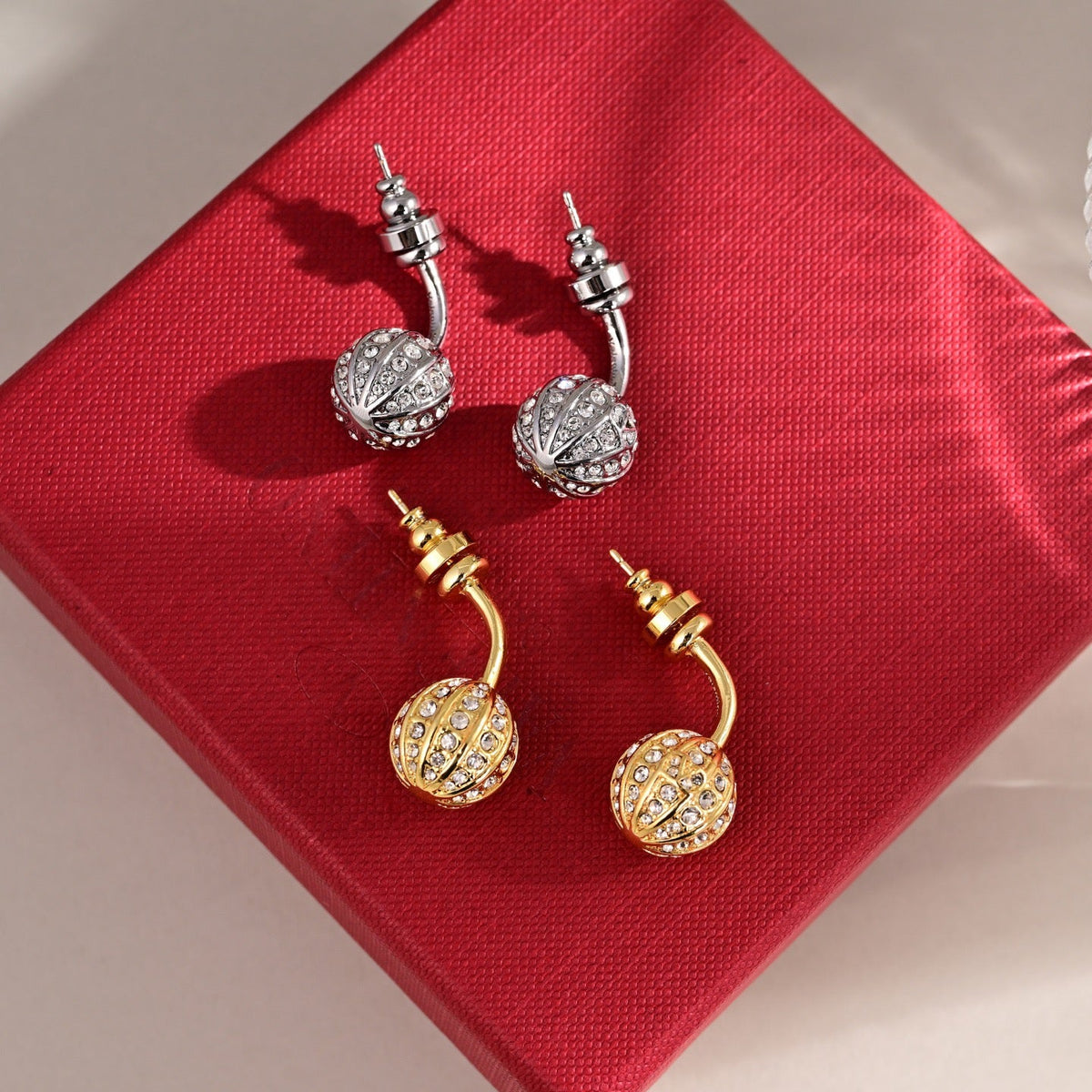 Martin Graham earrings in polished metal-tone – side detail