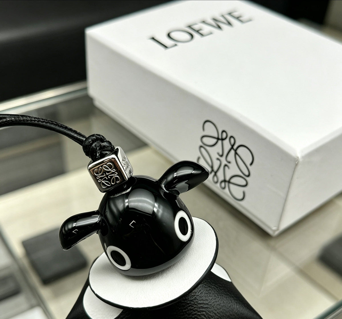 Martin Graham bag charm in polished metal-tone – side detail