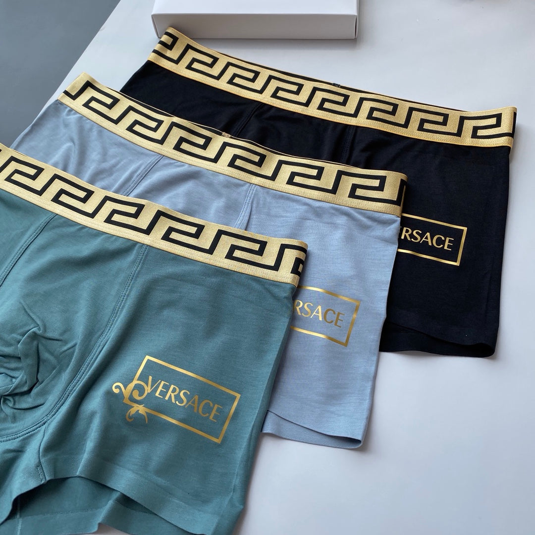 Versace 91/9 Modal-Spandex Men's Boxer Briefs - 3-Piece Box - Sizes L-XXXL