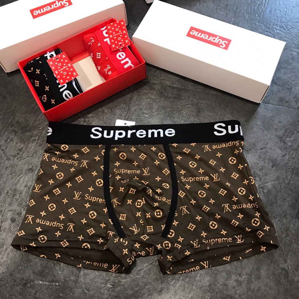 Louis Vuitton x Supreme All-Over Monogram-Style Graphics Men's Boxer Briefs - 3-Piece Box