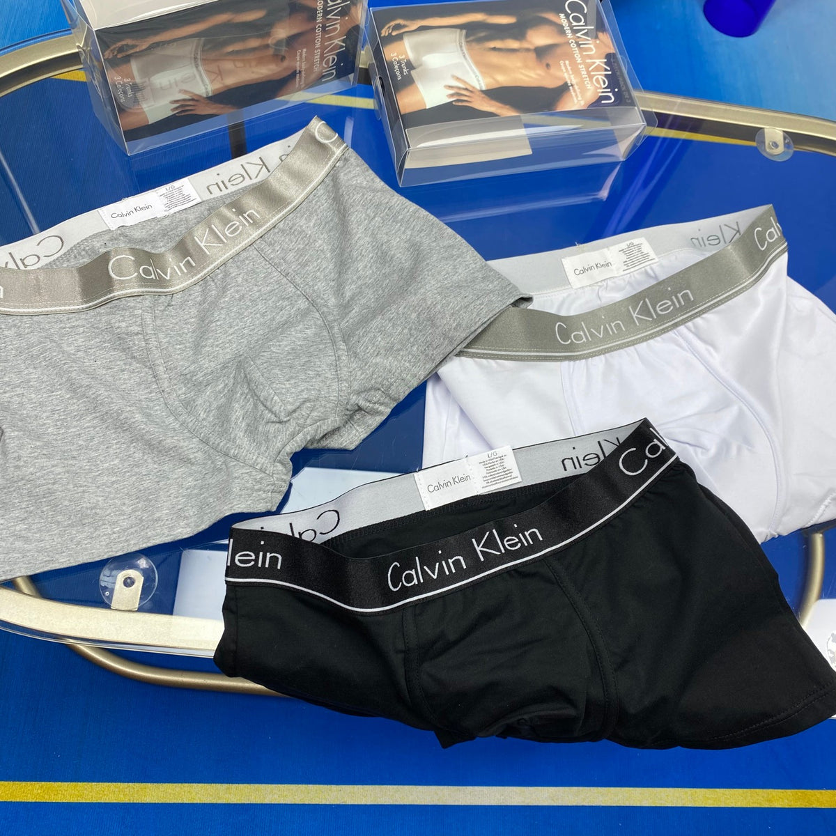 Calvin Klein Tonal Waistband Men's Boxer Briefs - 3-Piece Box