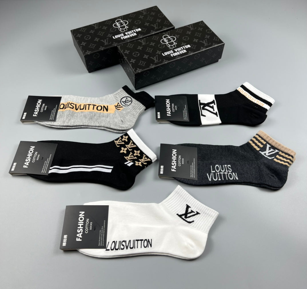Louis Vuitton Monogram Sport Ankle Socks - Box of 5 Pairs