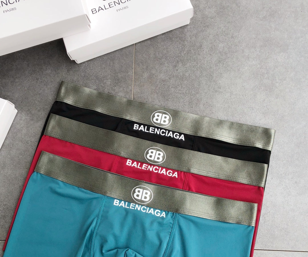 Balenciaga Ice-Silk Men's Boxer Briefs - 3-Piece Box - Sizes L-XXXL