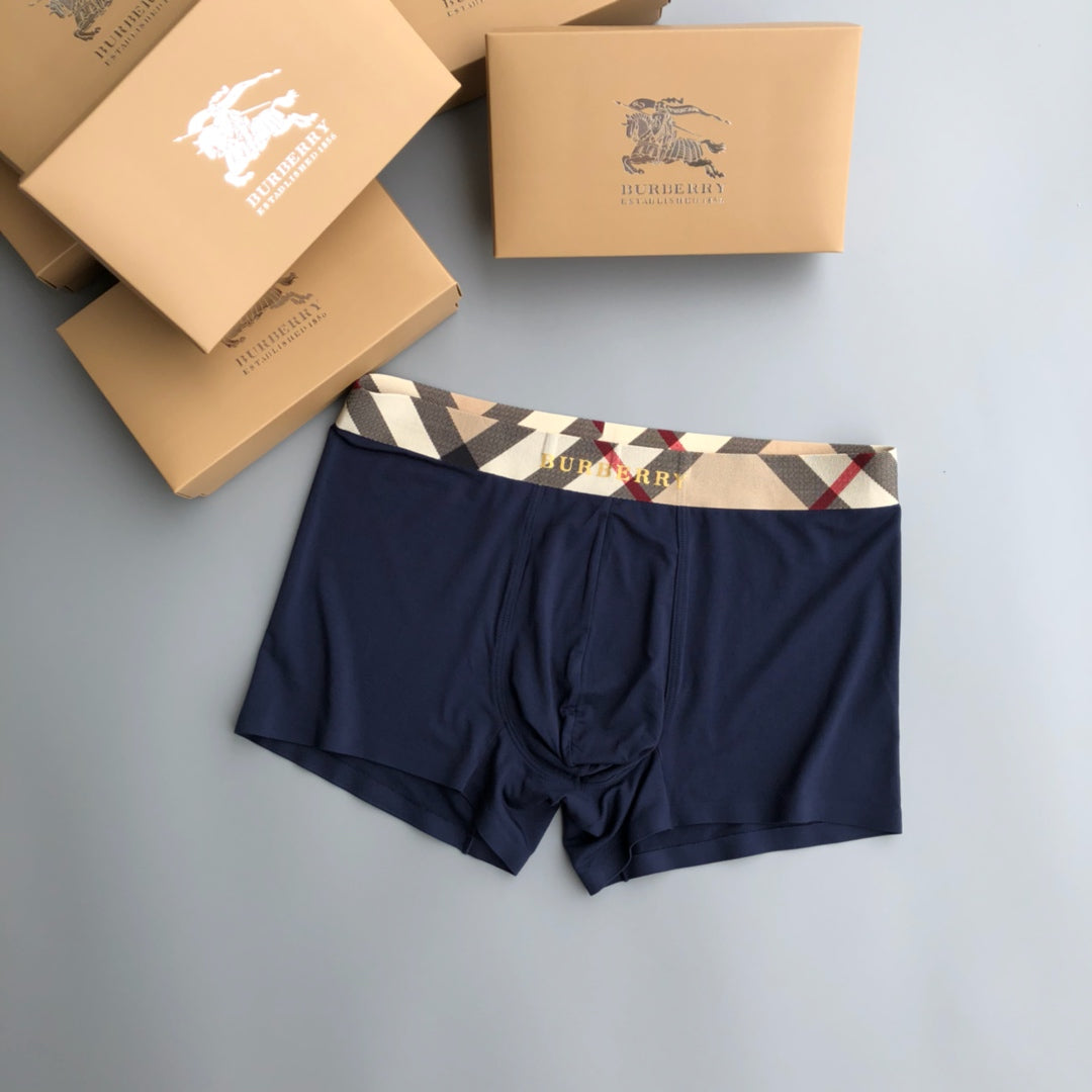 Burberry Check-Inspired Waistbands Men's Boxer Briefs - 3-Piece Box