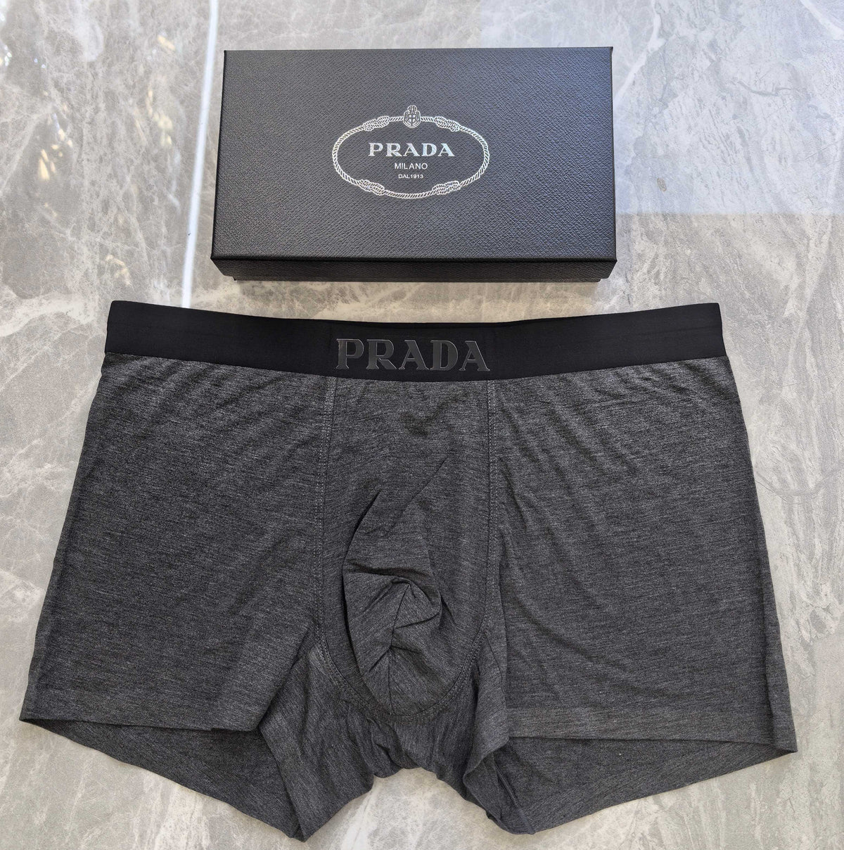 Prada Black & Grey Men's Boxer Briefs - 3-Piece Box