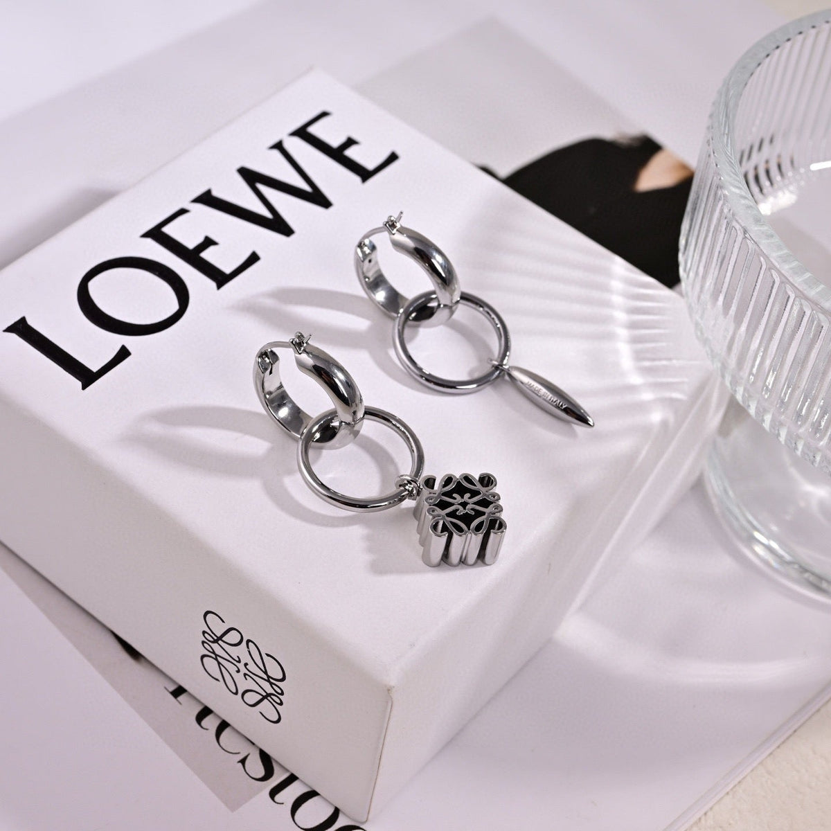 Martin Graham earrings in polished metal-tone – side detail