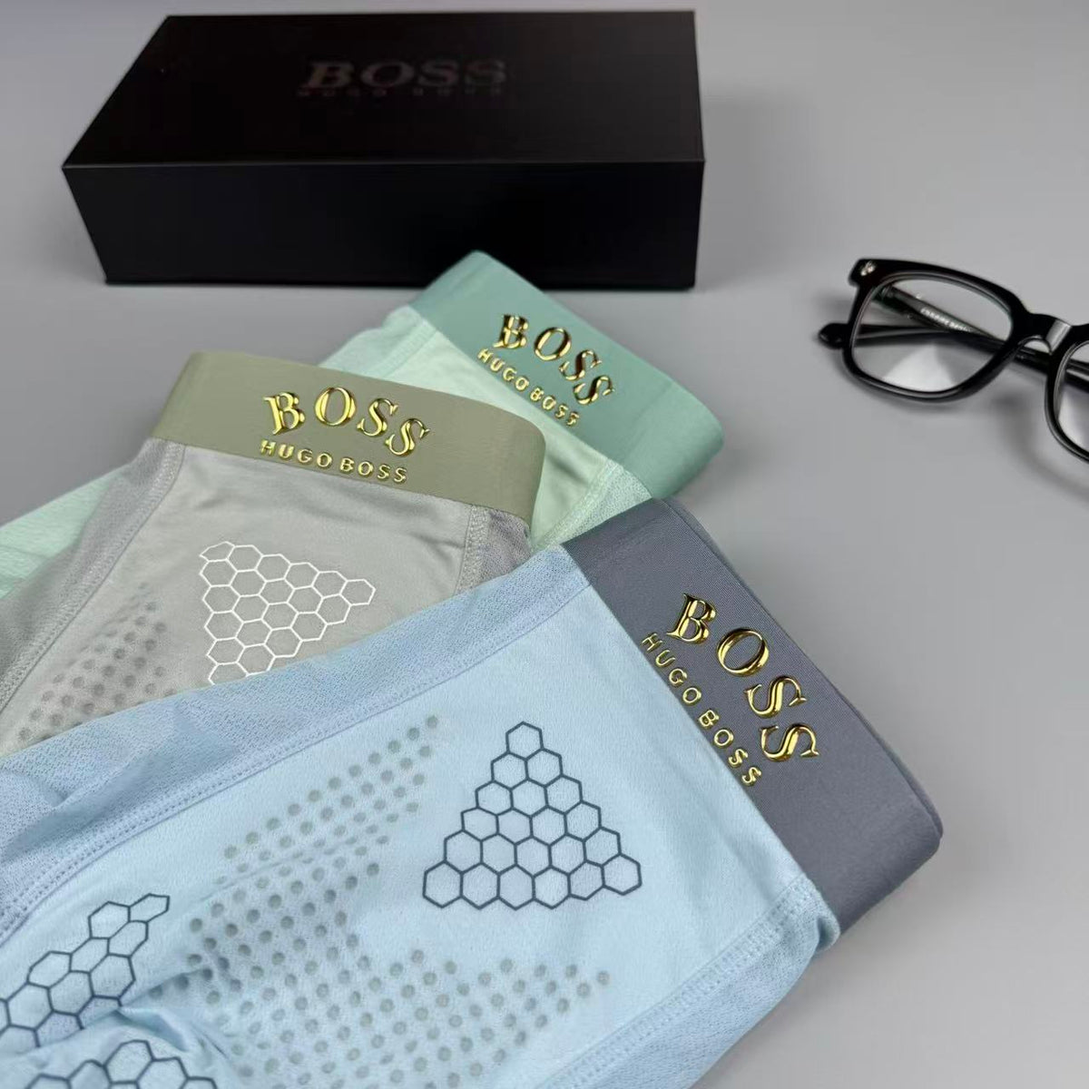 Boss Silk Logo Detail Men's Boxer Briefs - 3-Piece Box