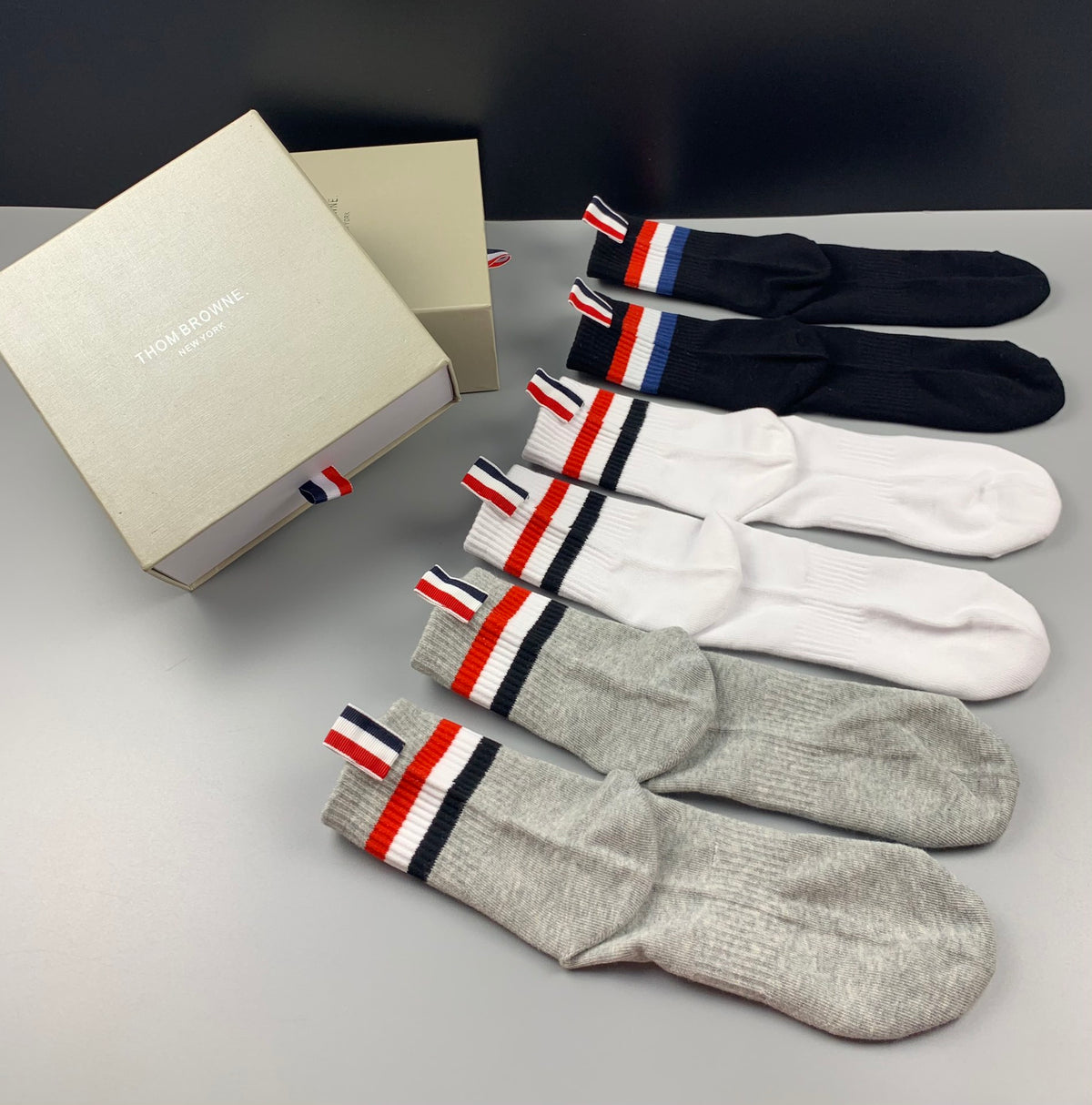 Thom Browne Cotton Crew Socks - 6-Pair Set