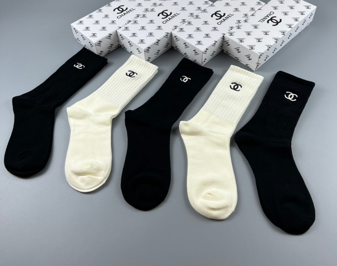 Chanel Crew Socks - 5-Pair Set