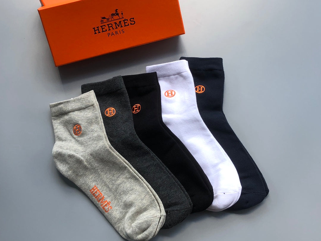 Hermes Crew Socks - 5-Pair Set