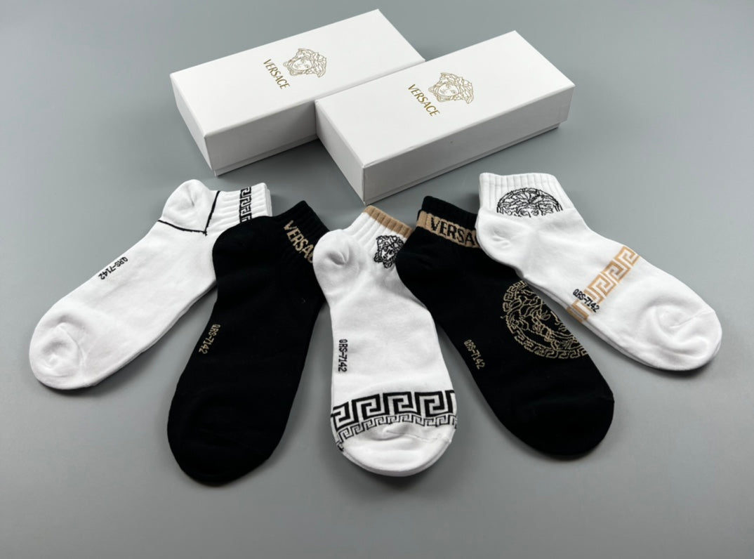 Versace Cotton Crew Socks - 5-Pair Set
