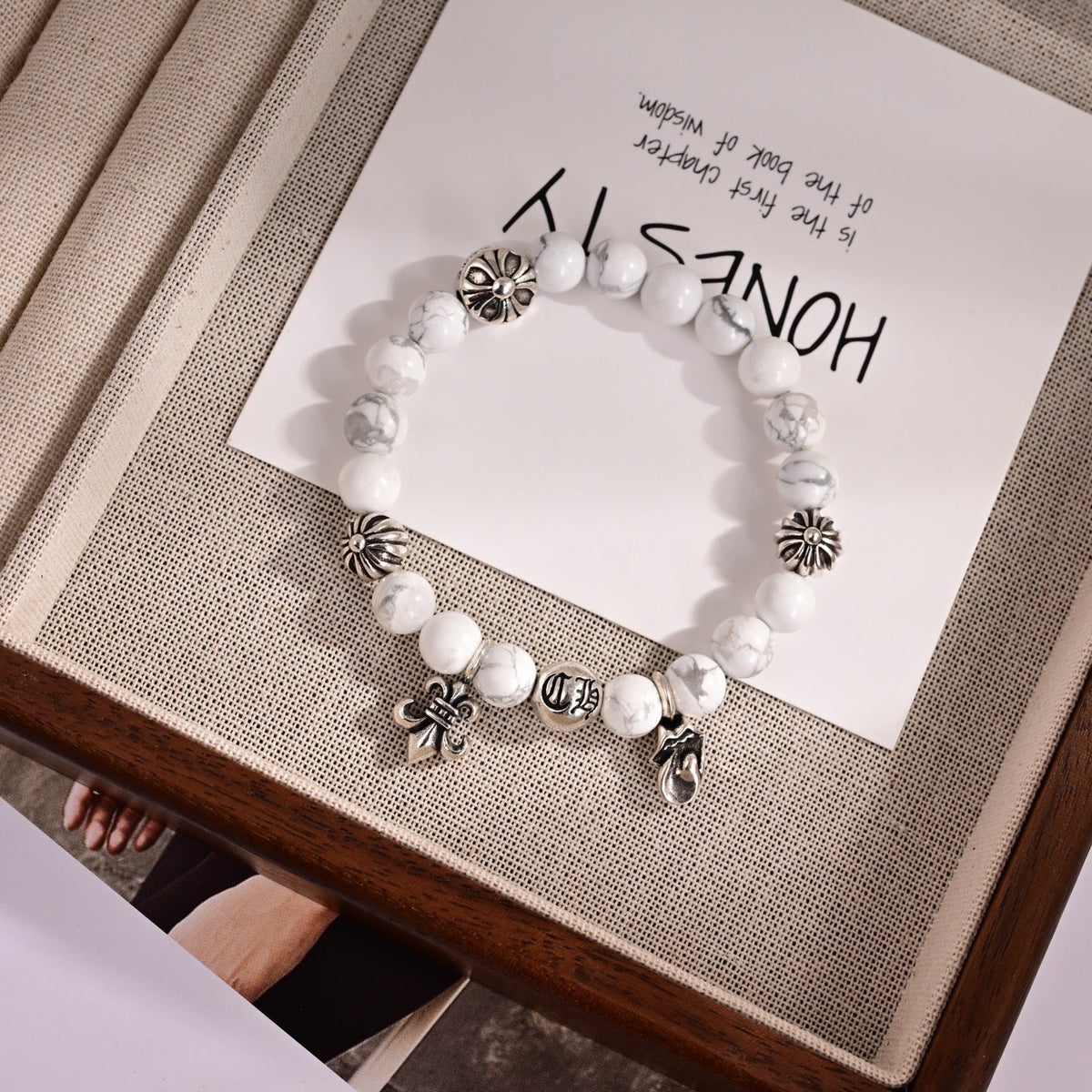 Martin Graham bracelet in polished metal-tone – side detail