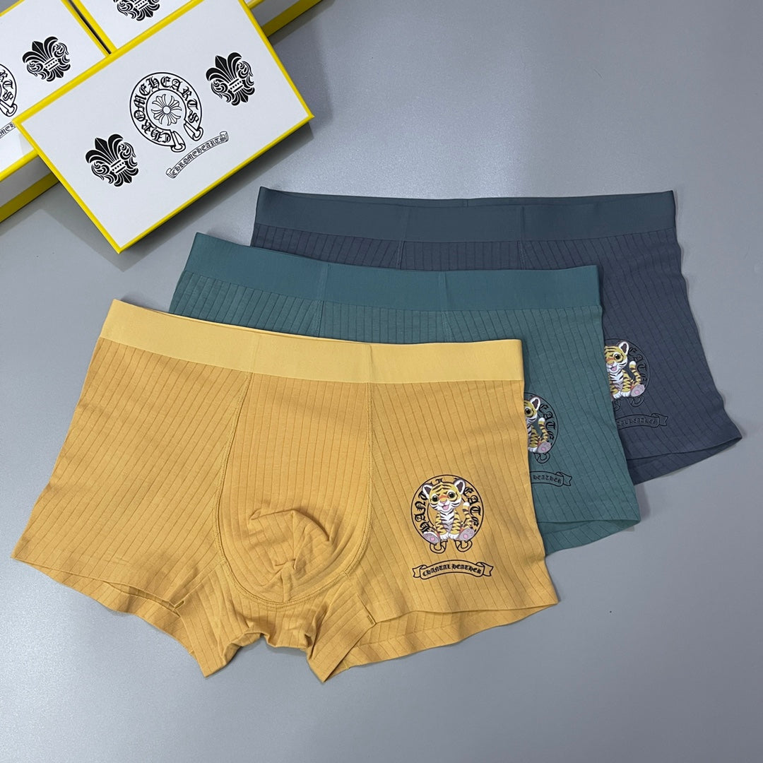Chrome Hearts Cross And Medallion Graphics Men's Boxer Briefs - 3-Piece Box