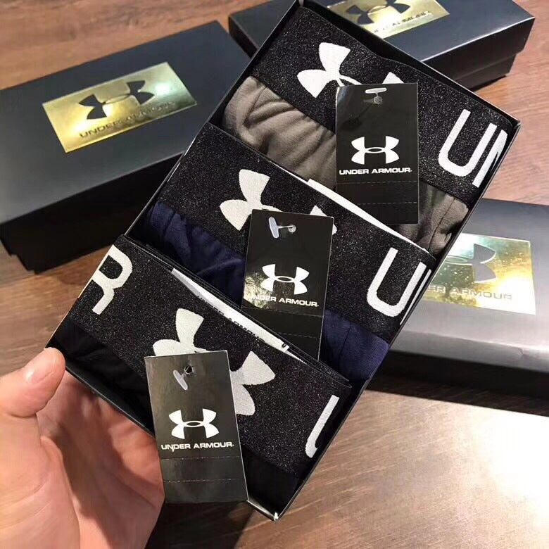 Under Armour Cotton Bold Athletic Waistbands Men's Boxer Briefs - 3-Piece Box