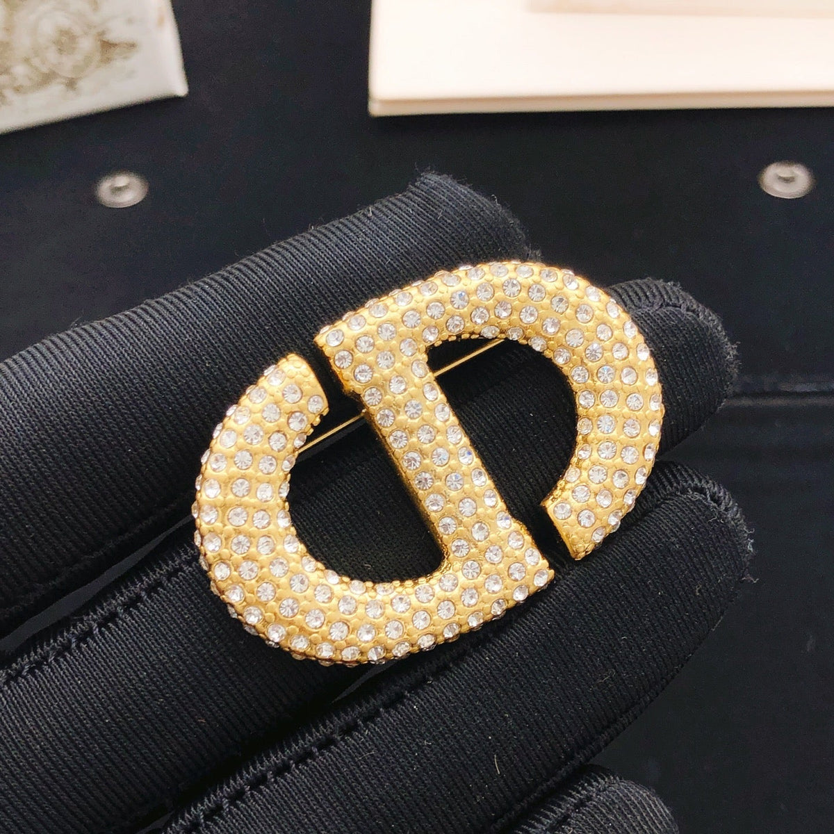 Martin Graham brooch in polished metal-tone – side detail