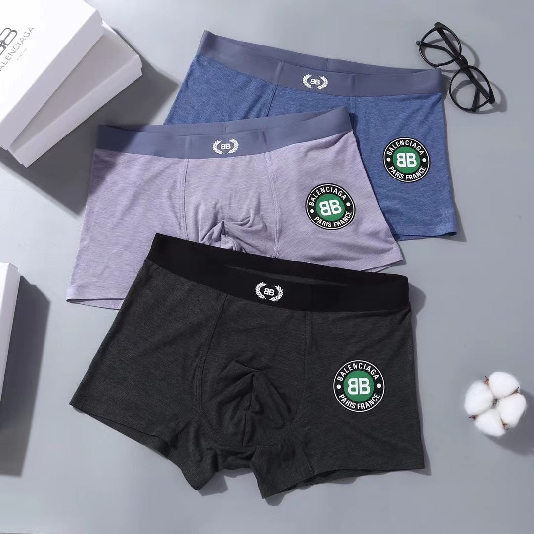 Balenciaga Circular Patch Details Men's Boxer Briefs - 3-Piece Box