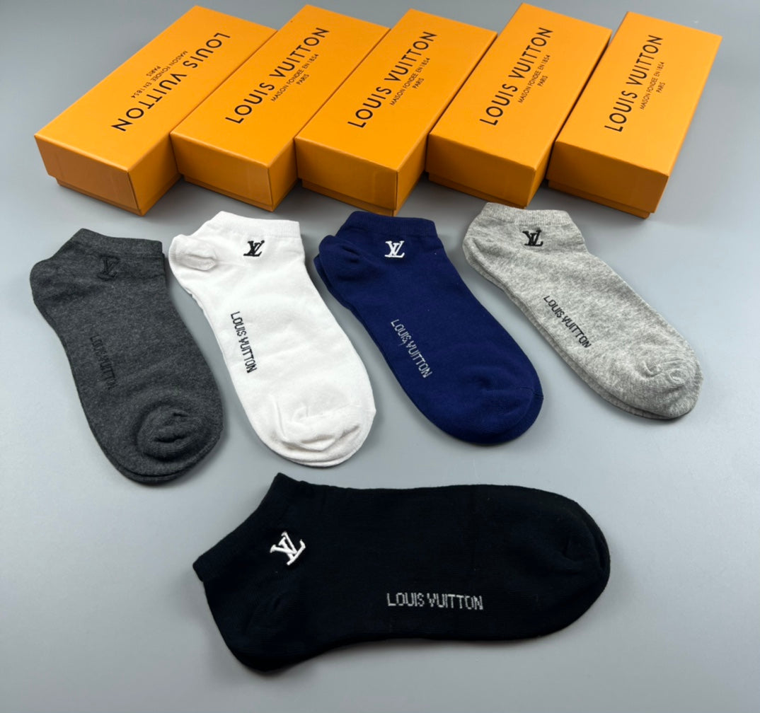 Louis Vuitton Breathable Short Socks – 5-Pair Pack