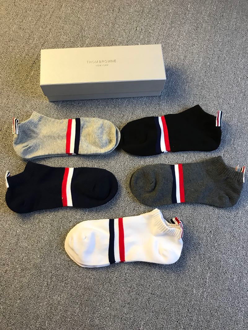 Thom Browne Cotton Crew Socks - 5-Pair Set