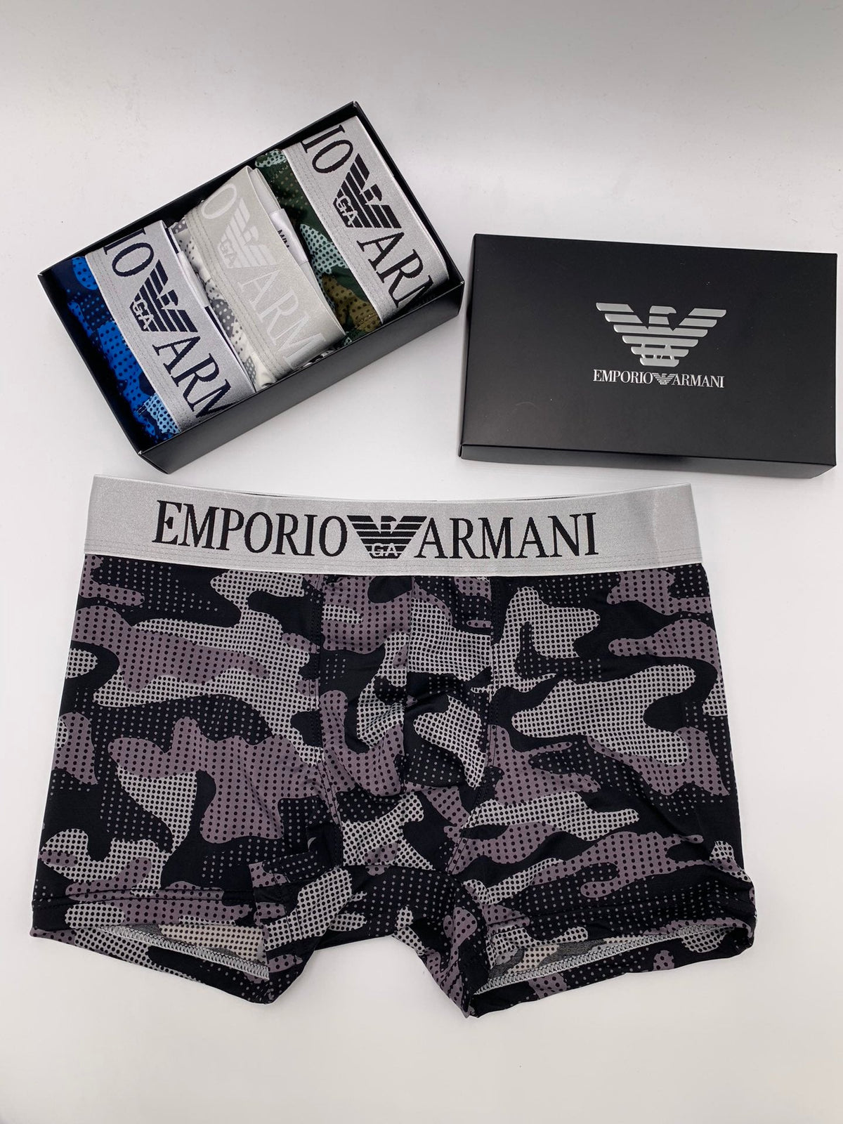 Armani Contrast Waistbands And Understated Front Branding Men's Boxer Briefs