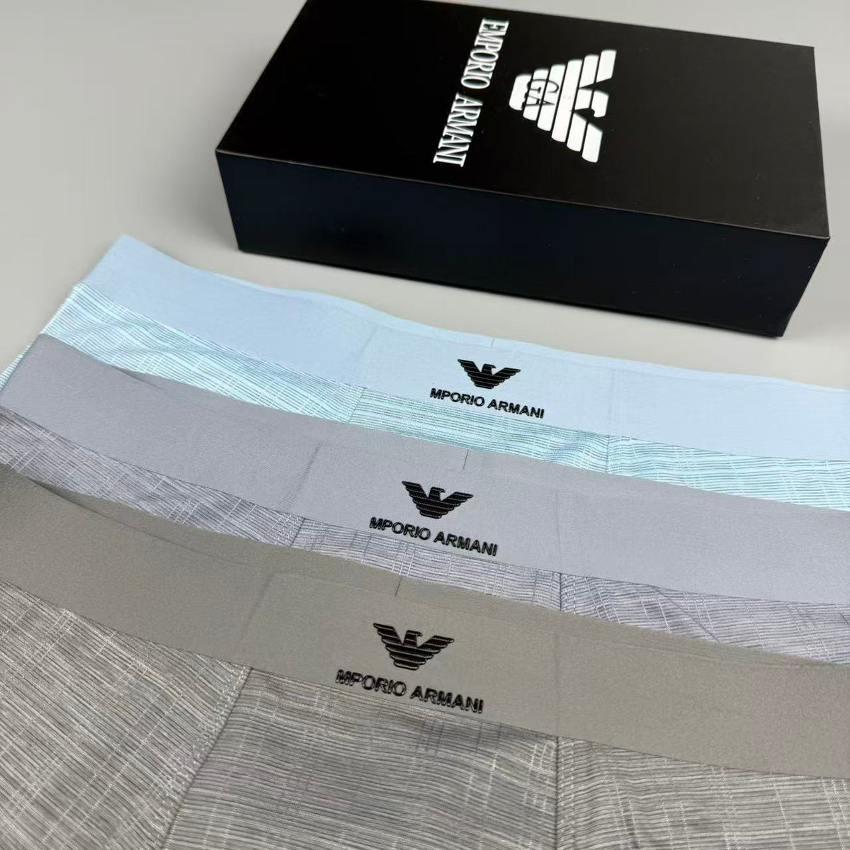 Armani Logo Detail Men's Boxer Briefs - 3-Piece Box
