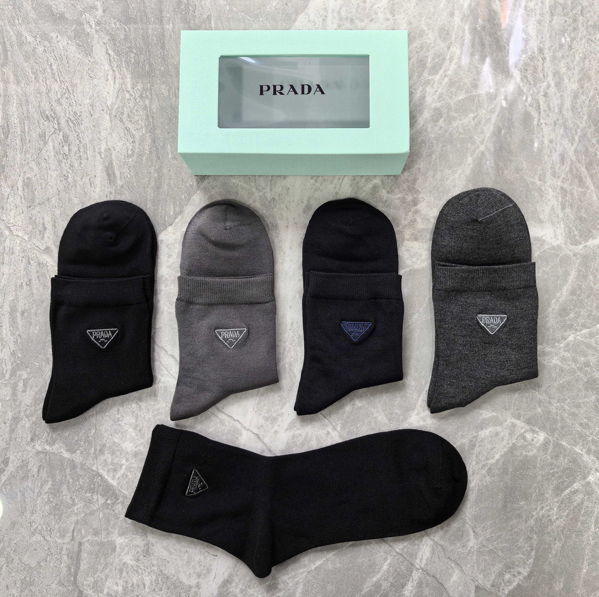 Prada Modal Blend Crew Socks - 5-Pair Set