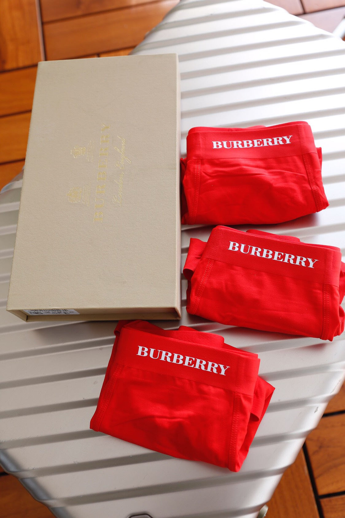 Burberry Red Logo Modal-Blend Boxer Briefs - Box of 3