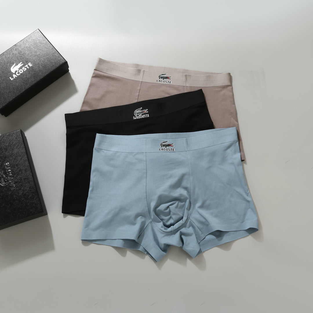 Lacoste Small Crocodile Details Men's Boxer Briefs - 3-Piece Box