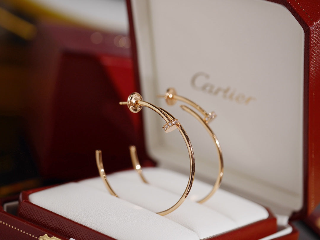Martin Graham earrings in polished metal-tone – side detail