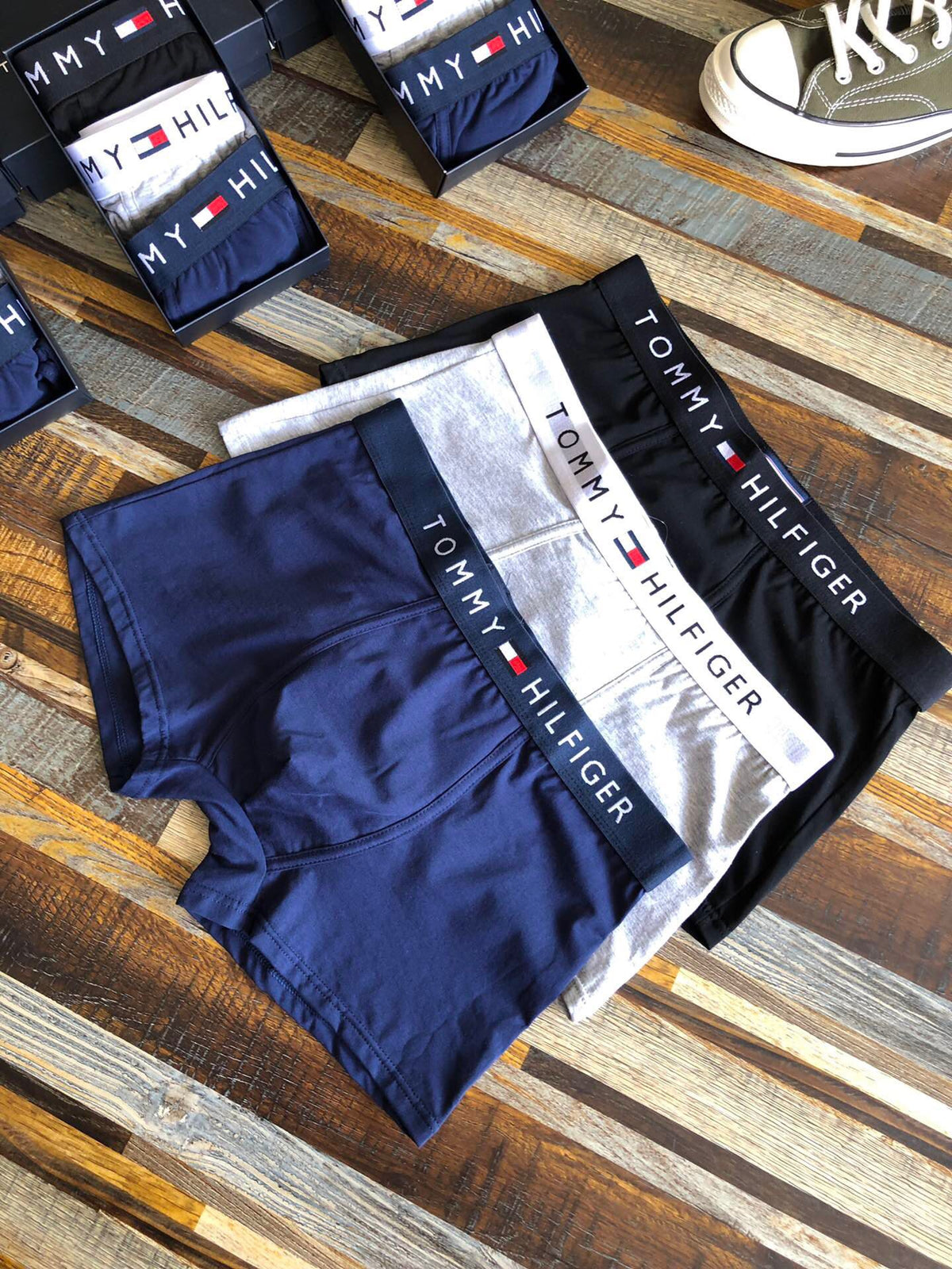 Tommy Hilfiger Combed cotton Broad Contrast Logo Waistbands Men's Boxer Briefs - 3-Piece Box