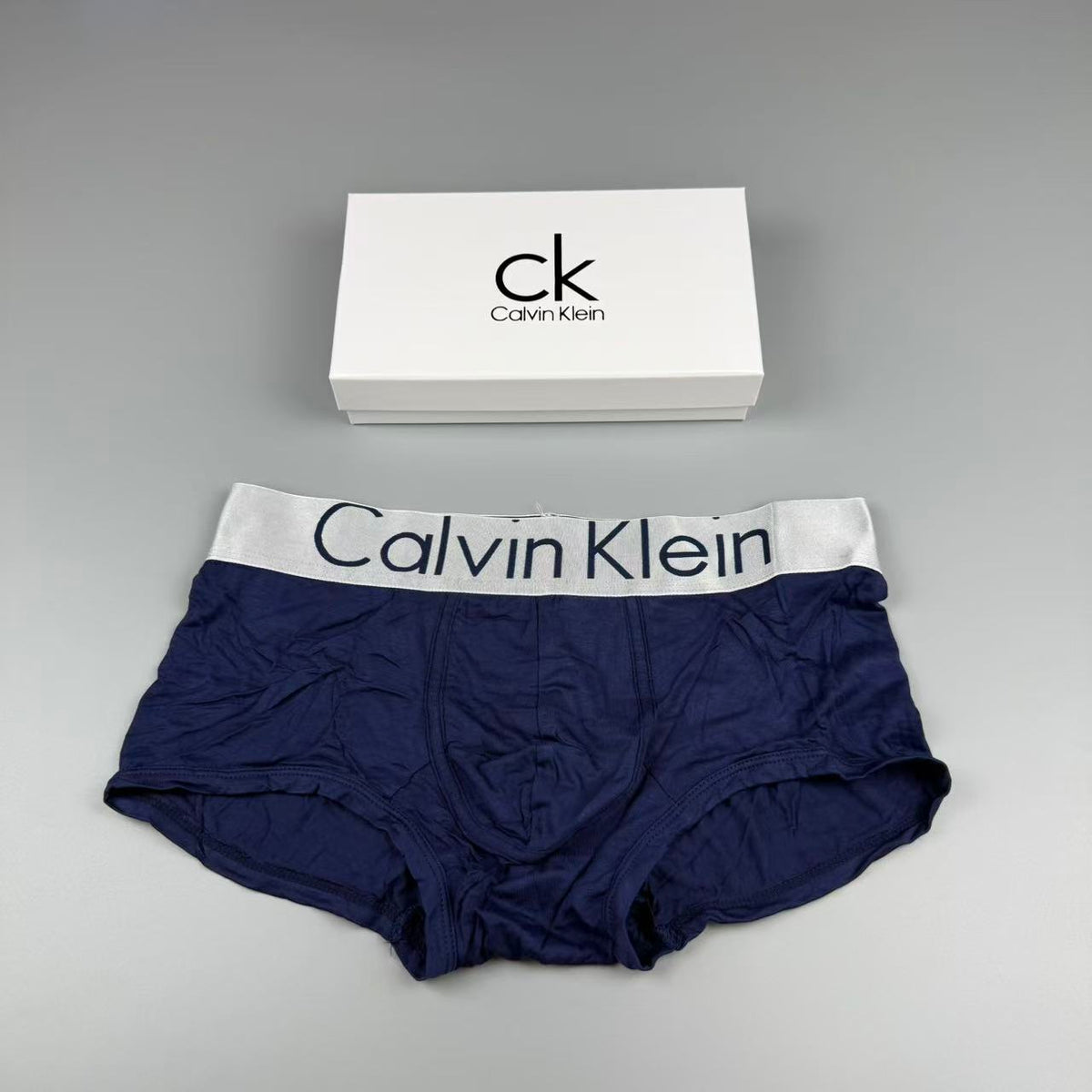 Calvin Klein Red, Grey, Black, Navy & White Cotton Men's Boxer Briefs - 3-Piece Box