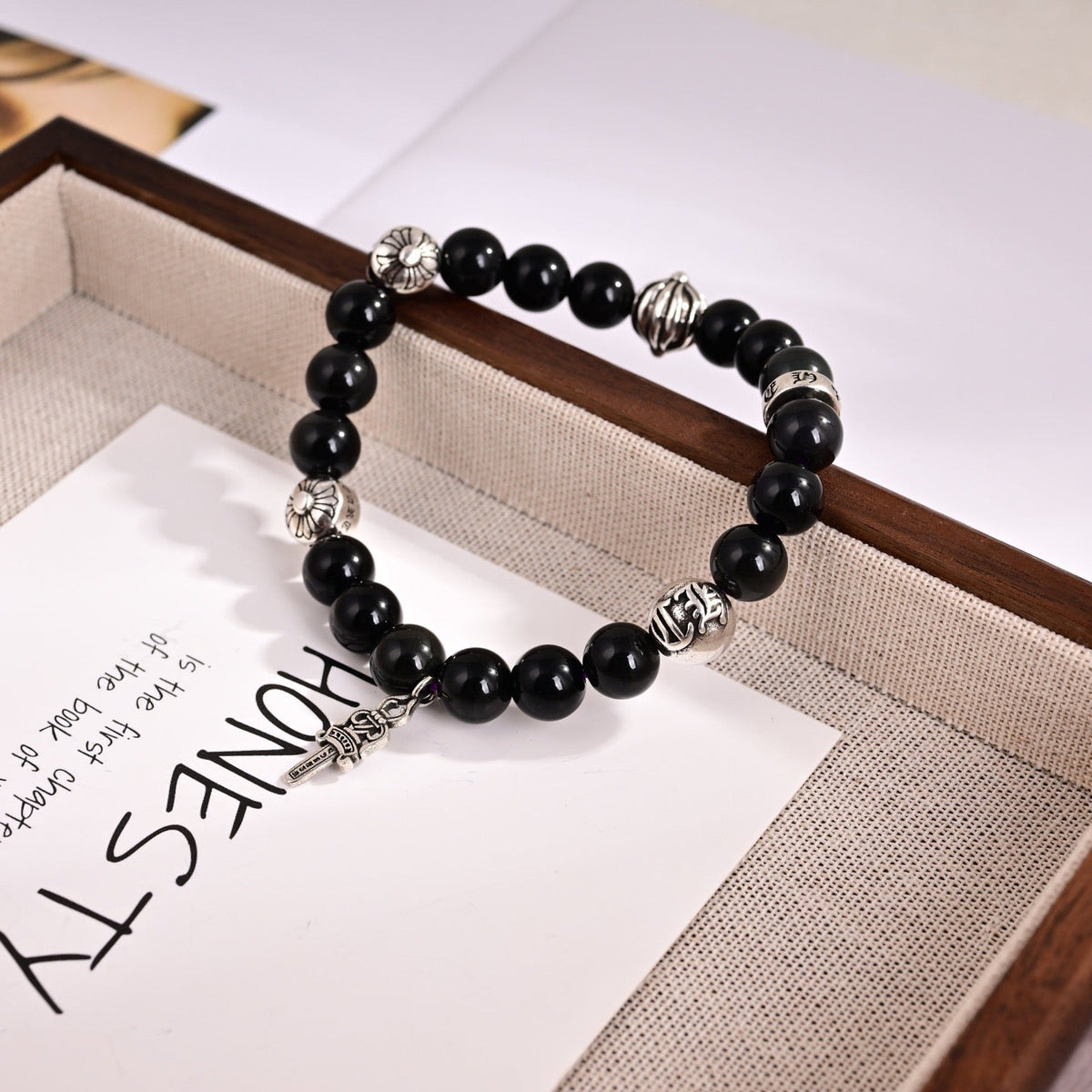 Martin Graham bracelet in polished metal-tone – side detail