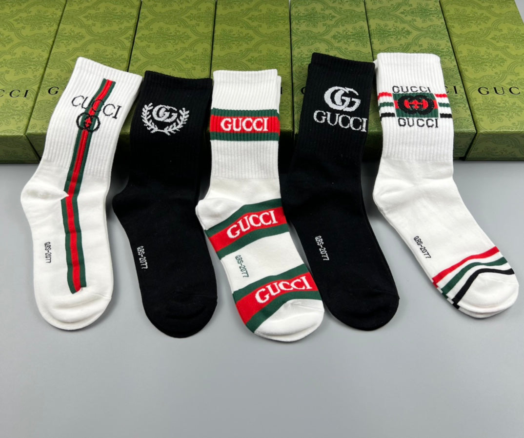Gucci Mixed Logo Crew Socks - Box of 5 Pairs