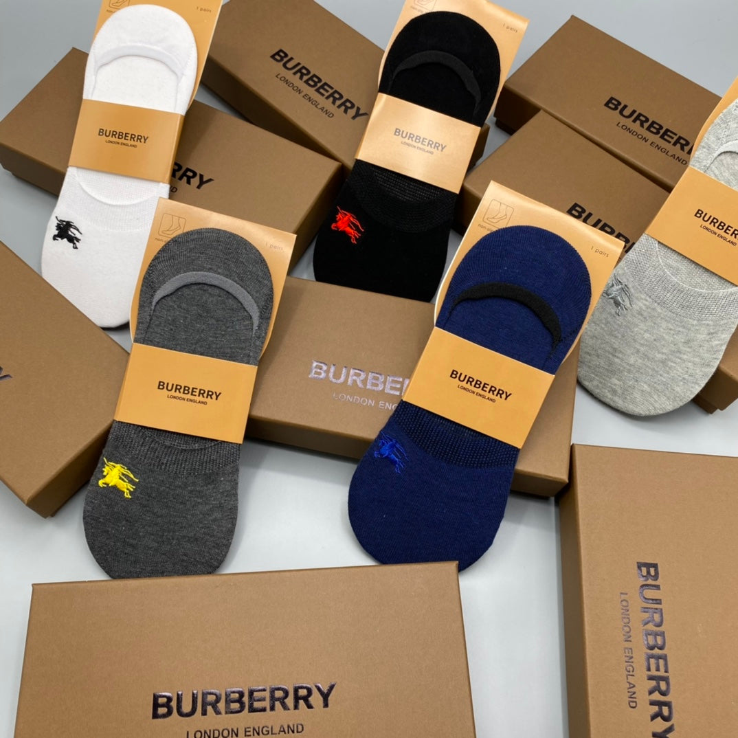 Burberry Small Horse Motifs No-Show Socks - 5-Pair Set
