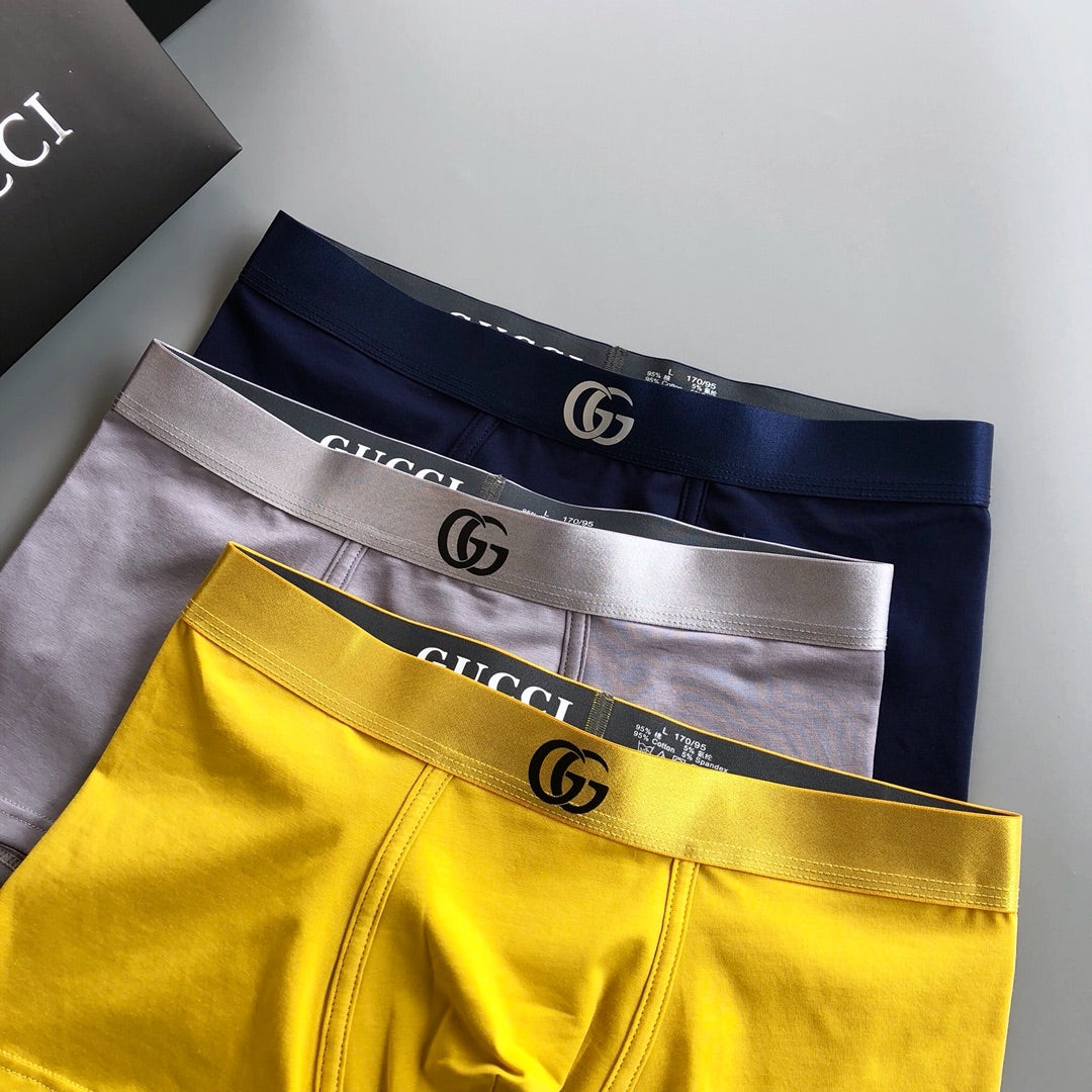 Gucci Emblem Waistbands Men's Boxer Briefs - 3-Piece Box