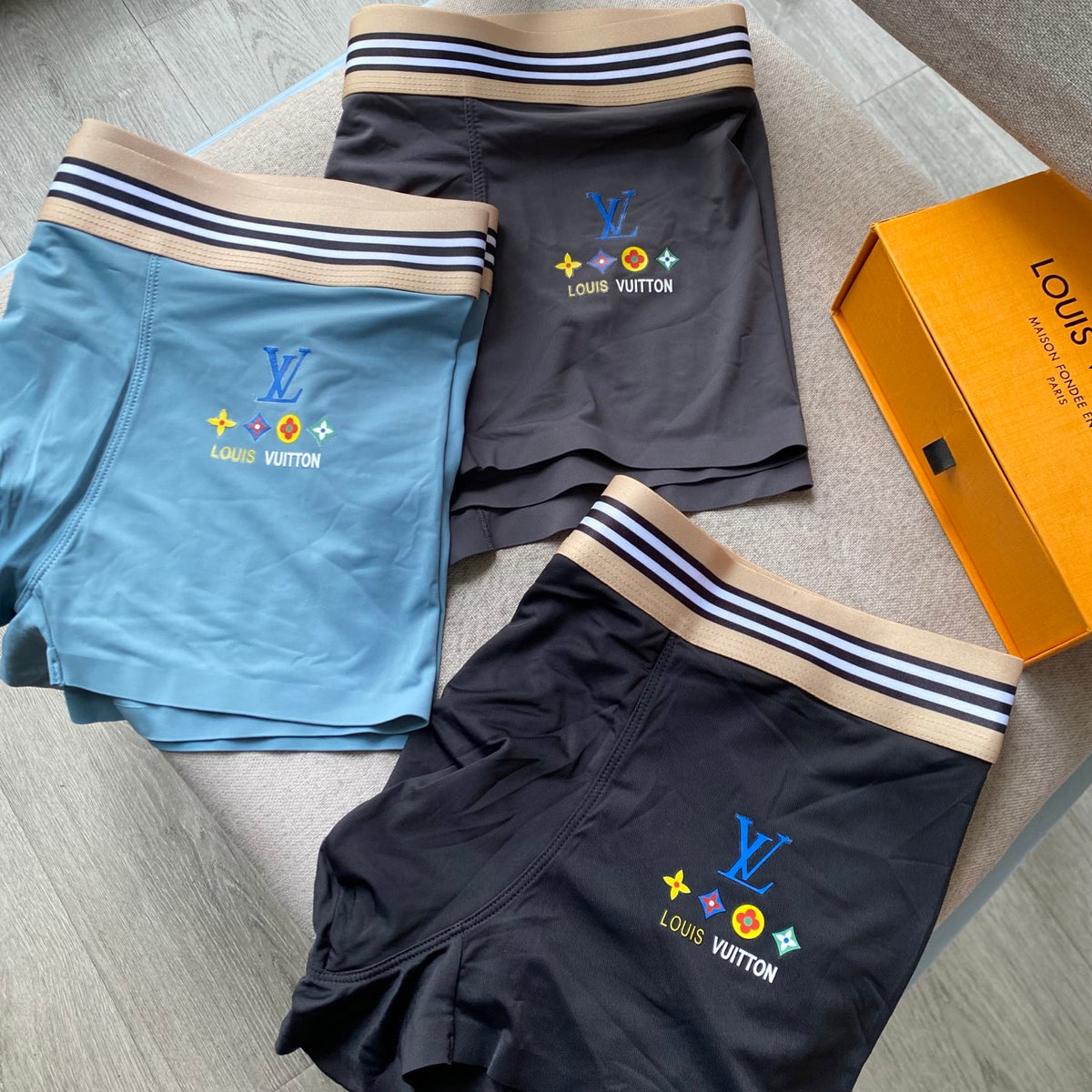 Louis Vuitton Navy & Blue Men's Boxer Briefs - 3-Piece Box