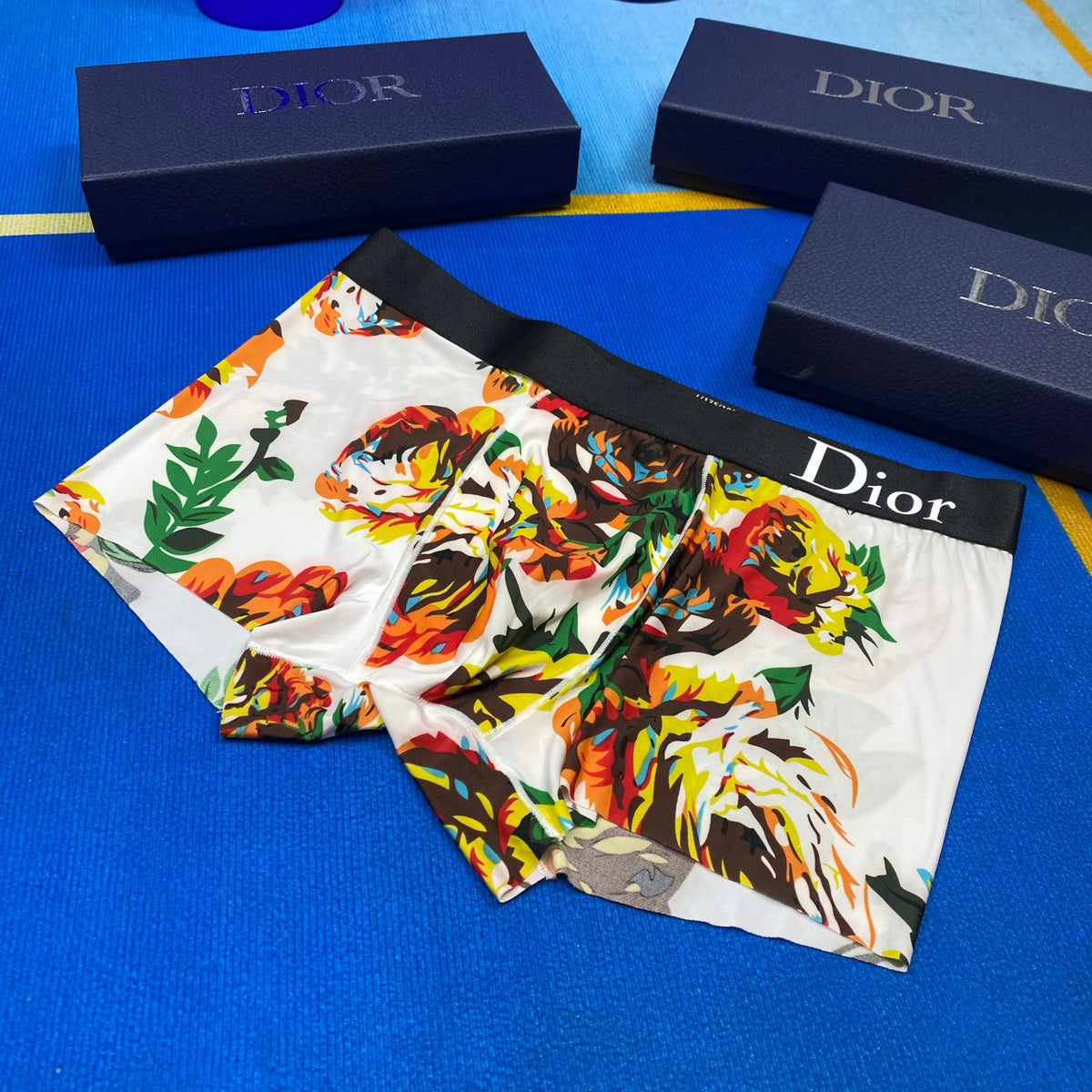 Dior Contrast Waistbands Men's Boxer Briefs - 3-Piece Box