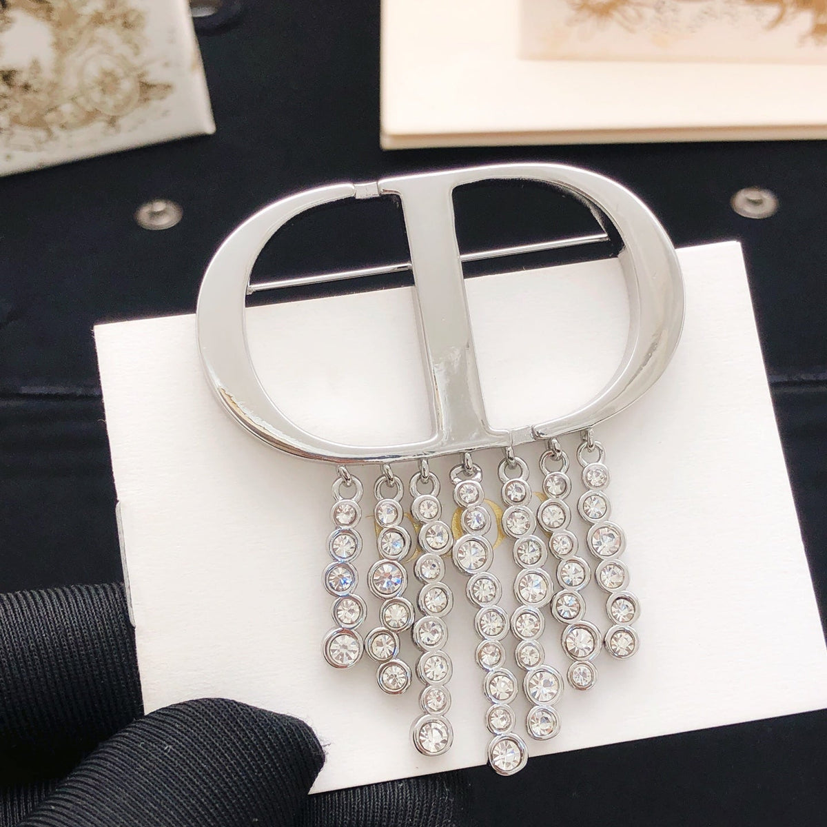 Martin Graham brooch in polished metal-tone – side detail