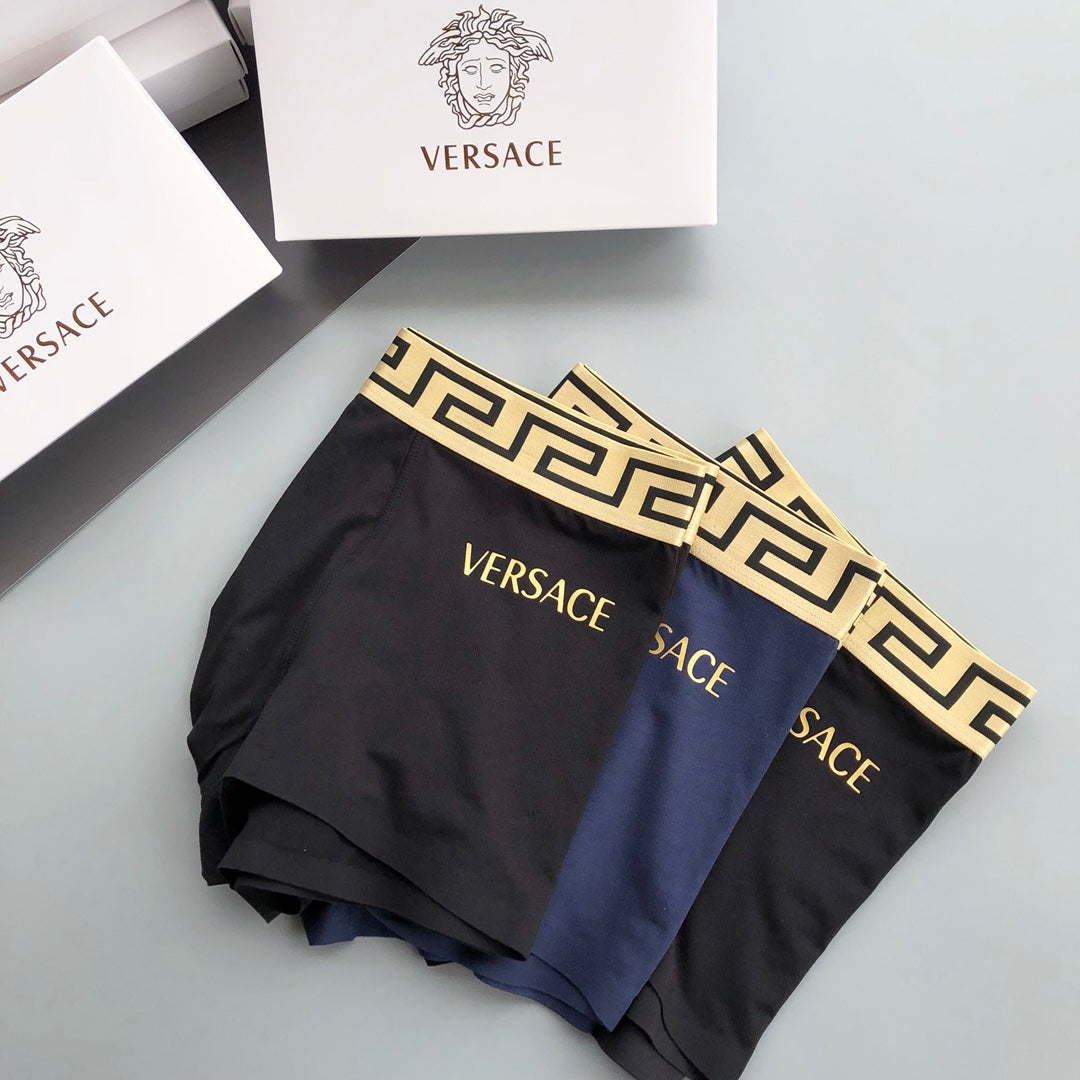 Versace Modal Breathable Seamless Men's Boxer Briefs – 3-Pack