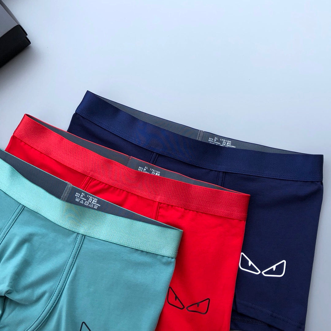 Fendi Eye Graphics Men's Boxer Briefs - 3-Piece Box
