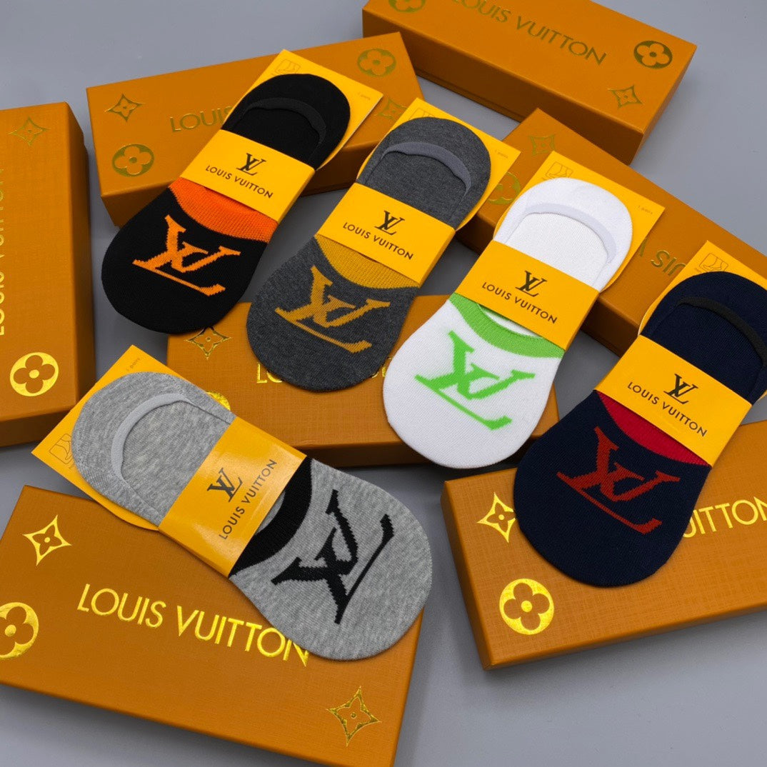 Louis Vuitton Bold LV Logo No-Show Socks - Box of 5 Pairs