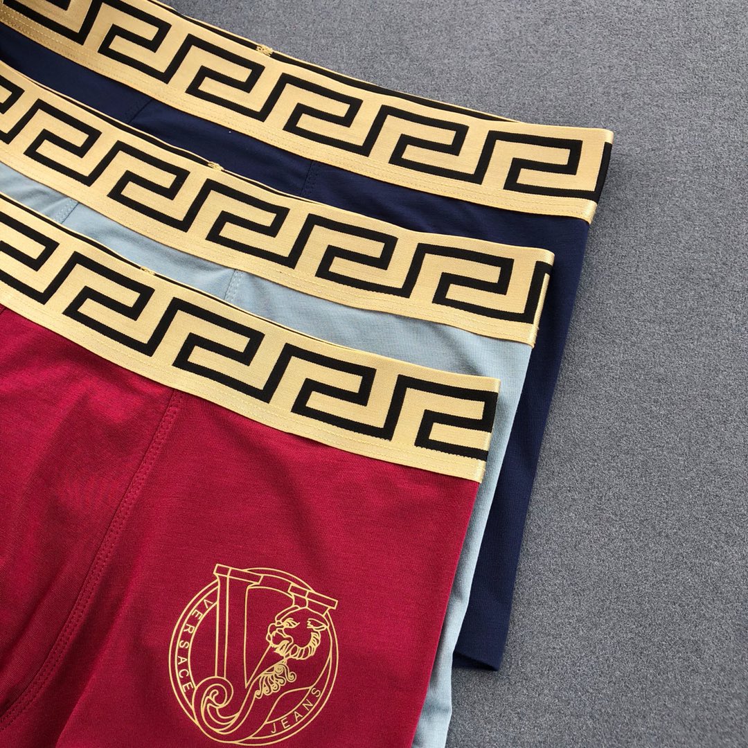 Versace Greek-Key Waistbands And Medallion Motifs Men's Boxer Briefs - 3-Piece Box
