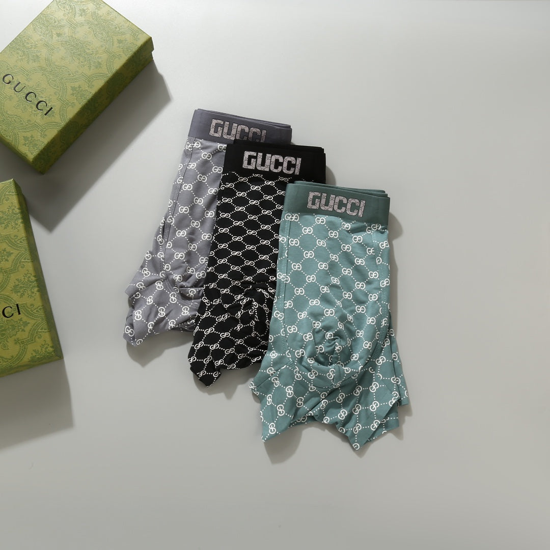 Gucci Repeating Monogram-Style Patterns Men's Boxer Briefs - 3-Piece Box
